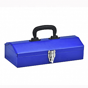 Portable Steel Tool Box with Metal Latch Closure