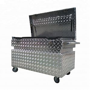 Customized Aluminum Job Site Tool Boxes with wheels