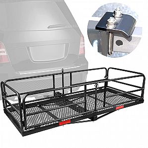 Foldable Hitch Mounted Cargo Carrier Basket - Car Rear Luggage Rack