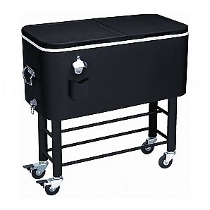 80QT Rolling Drink Cooler Cart for Party - Cooling Bins Ice Chest on Wheels